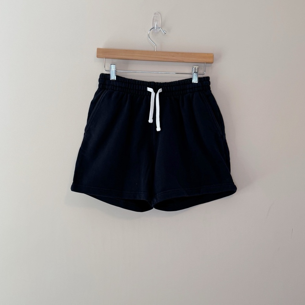 Everlane The Track Long Sweatshort Black High Rise Relaxed Short Size XS